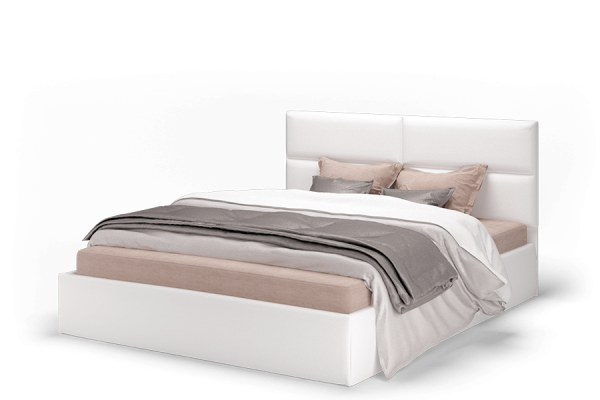 Кровать Сити 200х120см с подъемным механизмом (601-0300-01 Эко кожа/Vega white)