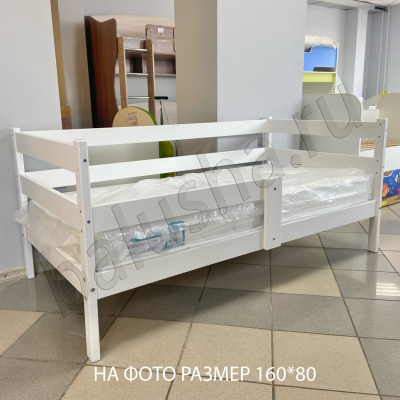Кровать -софа Аист-3 140х70см одинарный борт без ящиков массив (Белый)